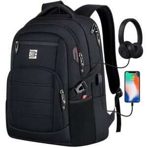 Water Resistant Laptop Backpack USB Charge Port Travel